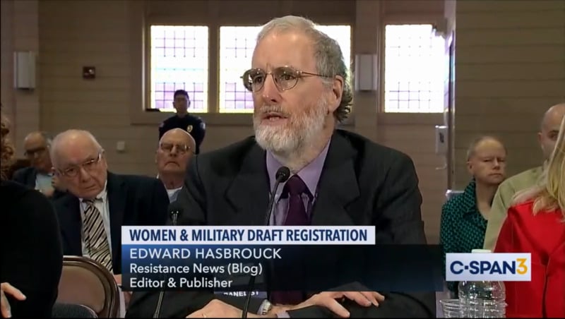 Photo of Edward Hasbrouck from C-SPAN video